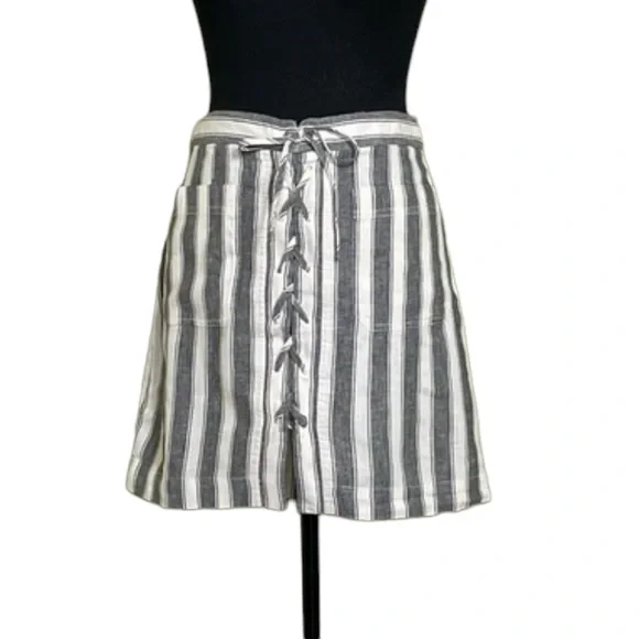 EUC Madewell Striped Lace-Up Mini Skirt (T) - Picture 5 of 13